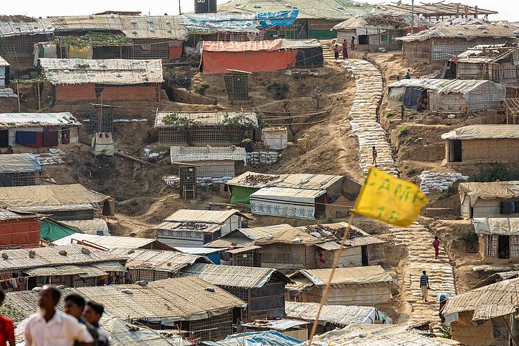 Shacks of a refugee camp