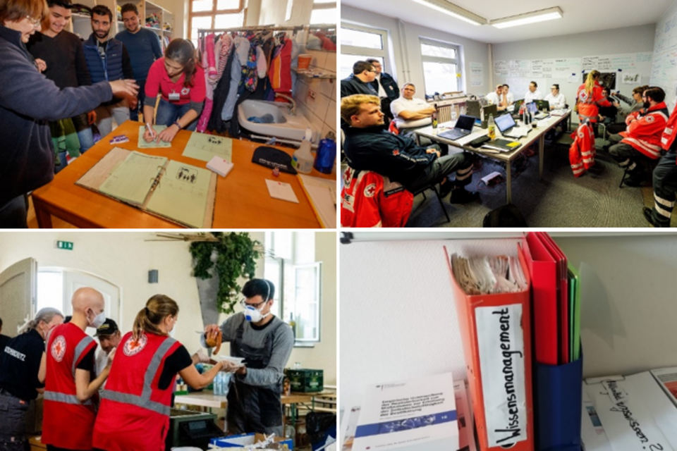 Forschungsprojekt WAKE Collage aus vier Einsatzszenen