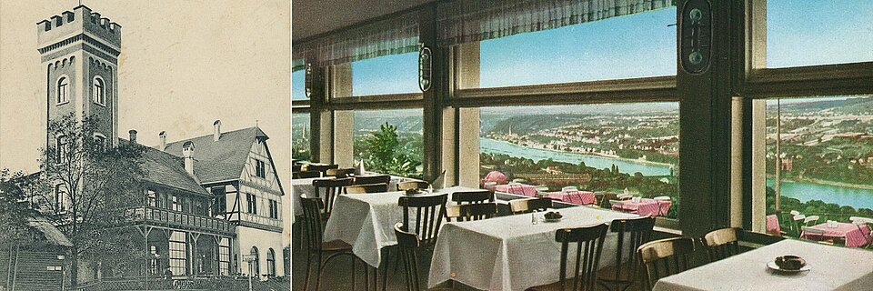 Rittersturz bei Koblenz Aussichtsturm und Aussicht Rittersturz Koblenz - historisch