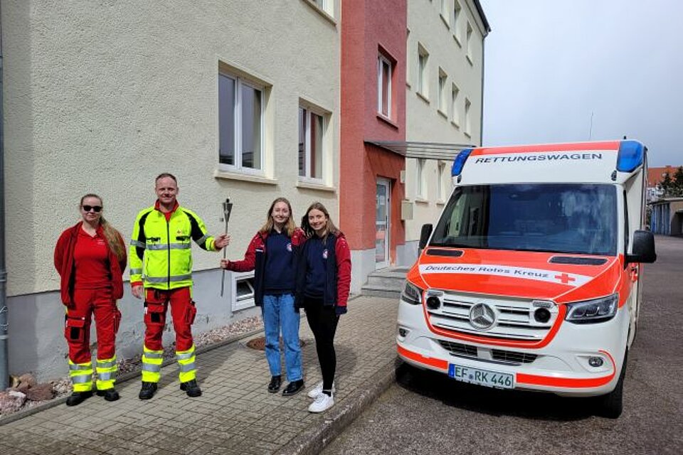 Fackellauf_LVThur_KVErfurt1 DRK-Fackel beim KV Erfurt