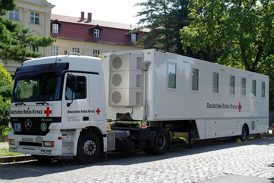Interschutz MMV MMVe – Mobile Gesundheitsstation (Arztpraxis). Ein Exponat auf der Interschutz 2022.