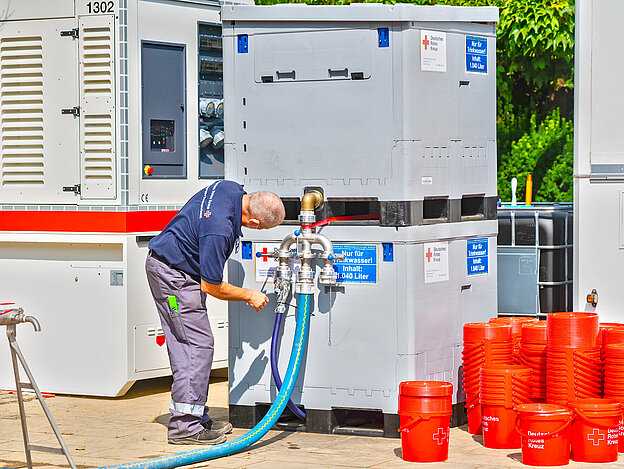 Staff working at the water system 