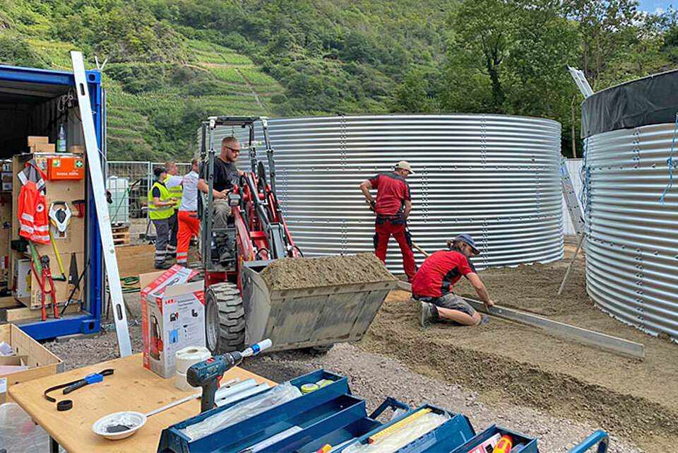 Kläranlage in Ahrweiler Aufbau einer Kläranlage nach Hochwasser