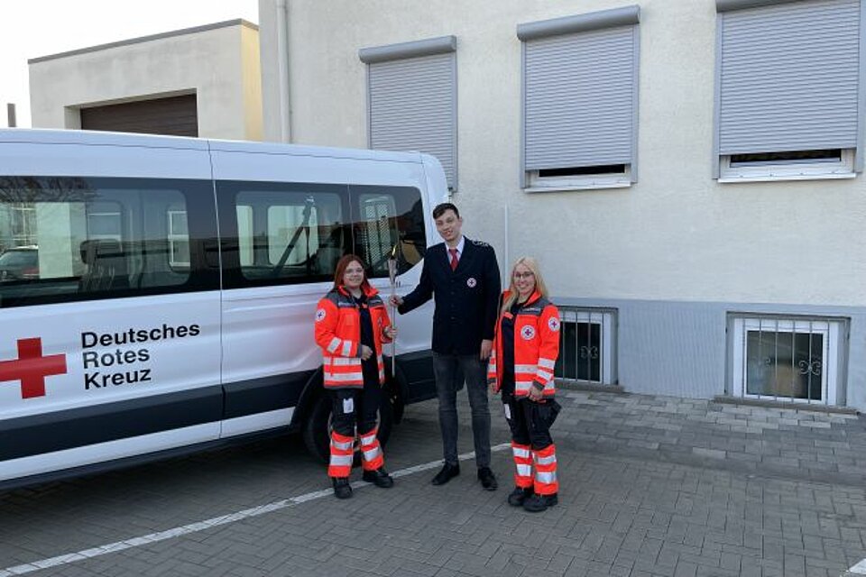 Fackellauf_LVSa-A_KV_Boerde Die DRK-Fackel beim KV Börde