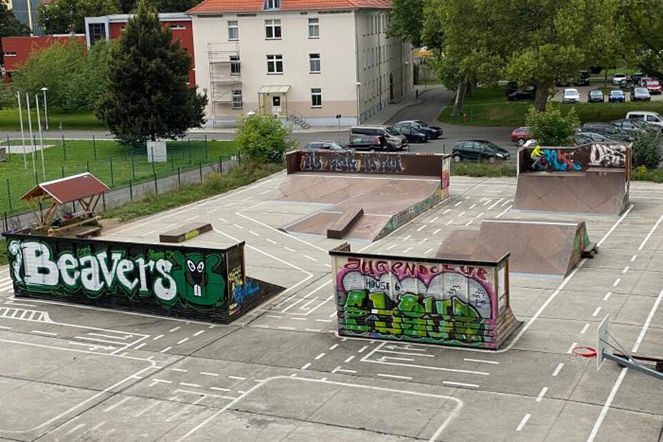 Skate-Park Skaten fördert die Geschicklichkeit