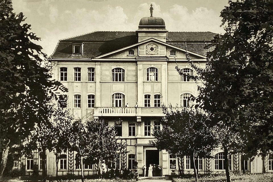 Schwesternheim und Kurheim Else-Haus historische Postkarte mit Kurgebäude