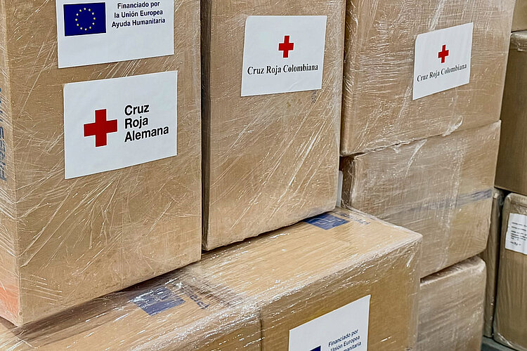 Ankunft von Hilfsgütern es DRK in Kolumbien nach schwerem Erdbeben Ankunft von Hilfsgütern es DRK in Kolumbien nach schwerem Erdbeben