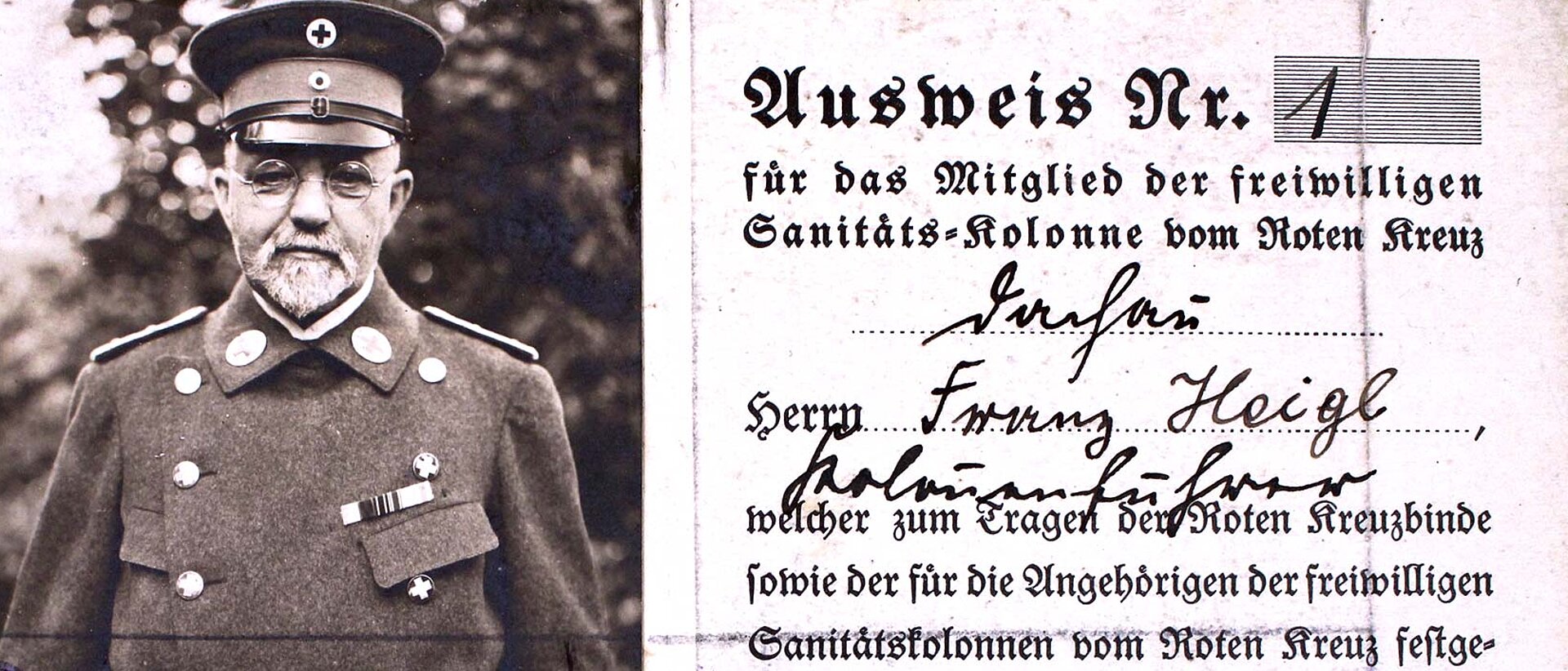 DRK-Sanitätskolonne Dachau Historischer DRK-Dienstausweis