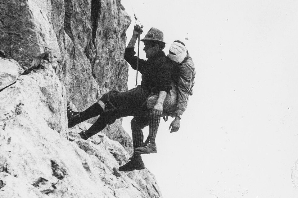 Bergwacht-Einsatzübung 60er Jahre Bergwacht im Übungseinsatz