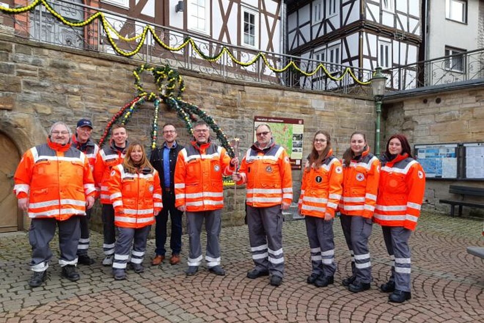 Fackellauf_LVHessen_KVFulda_Sontra DRK-Fackel beim KV RotenburgFulda