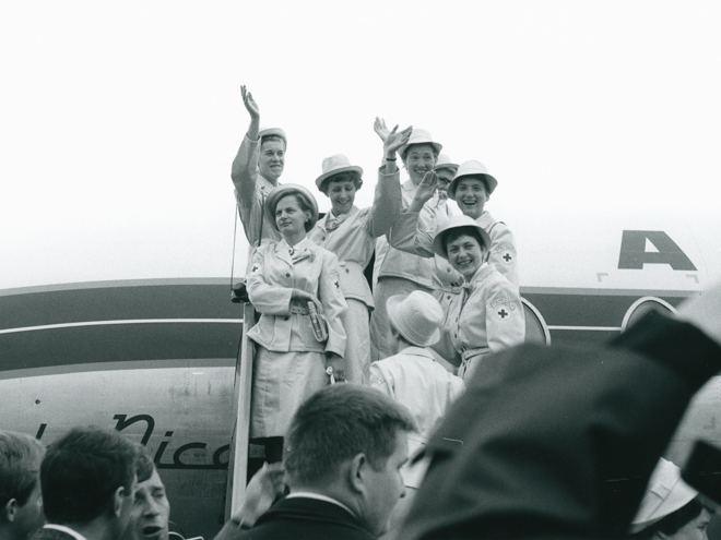 Helgoland Abflug in Köln am 08. September 1966 (O.J.Müller / DRK)